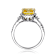 Citrine Color CZ Twisted Solitaire Ring In Sterling Silver