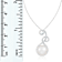 9-10mm Button White Cultured Freshwater Pearl and CZ Rhodium Over
Sterling Silver Pendant