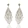 White and Gold Graduated Fringe Seed Bead Earring