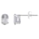 6x4mm Oval White Topaz Rhodium Over 10k White Gold Stud Earrings