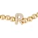 Initial R CZ Beaded Bracelet Set In 14K Gold Over Brass 0.14ctw