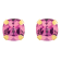 5mm Cushion Pink Topaz 10k Yellow Gold Stud Earrings