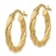 14k Yellow Gold Twisted Textured 13/16" Hoop Earrings