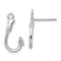 Rhodium Over Sterling Silver Polished Fish Hook Post Earrings