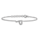 Rhodium Over 14k White Gold Diamond Sideways Letter P Bracelet