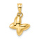 14K Two-tone Gold Half Diamond-Cut Butterfly Pendant