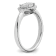 Rhodium Over 14K White Gold Diamond Oval Halo Cluster Engagement Ring 0.30ctw
