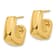 14k Yellow Gold Polished 11/16" Square J-Hoop Post Earrings
