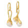 14K Yellow Gold Freshwater Cultured Pearl with Ribbon Shape Dangle Earrings