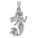 Rhodium Over Sterling Silver Antiqued Mermaid Pendant