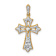 14K Two-tone Gold  Diamond Fleur-De-Lis Cross Pendant