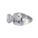 Blue And White Cubic Zirconia Platinum Over Silver Ring 6.21ctw