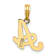 14k Yellow Gold Script Letter A Initial Pendant