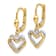 14k Yellow Gold and 14k White Gold Double Heart Dangle Earrings
