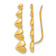 14k Yellow Gold Heart Polished Ear Climber Earrings