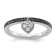 Rhodium Over Sterling Silver Stackable Expressions Heart Black and White
Diamond Ring 0.129ctw