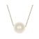 9mm Cultured Freshwater Pearl Station Necklace in 14k Yellow Gold