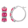 Lab Created Pink Sapphire 3-Stone Leverback Sterling Silver Earrings 6.02ctw