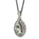 Sterling Silver Antiqued with 14K Accent Diamond and Green Quartz Necklace