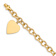 14k Yellow Gold Link with Heart Charm Bracelet