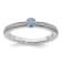 14K White Gold Stackable Expressions Aquamarine and Diamond Ring 0.075ctw