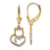 14K Yellow Gold and Rhodium Over 14K Yellow Gold Diamond-Cut Cat Heart
Dangle Earrings