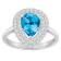 8x5mm Pear Shape Swiss Blue Topaz And White Topaz Rhodium Over Sterling
Silver Double Halo Ring