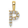 14K Yellow Gold Lab Grown Diamond Letter P Initial Pendant