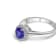 6mm Round Tanzanite and White CZ Rhodium Over Sterling Silver Ring, 0.94ctw