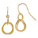 14k Yellow Gold Textured Small Twisted Circle Dangle Earrings