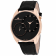 Oceanaut Men's Sentinel Black Dial, Rose Bezel, Black Leather Strap Watch
