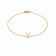 10K Yellow Gold White Diamond V Initial Bracelet for Women with
Adjustable Chain, 0.05ctw
