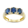 Sapphire with Diamond Accent 10K Yellow Gold 3-Stone Ring 1.75ctw
