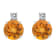 5mm Round Citrine with Diamond Accents 14k White Gold Stud Earrings