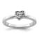 Sterling Silver Stackable Expressions White Topaz Heart Ring 0.08ctw