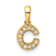 14K Yellow Gold Diamond Letter C Initial with Bail Pendant
