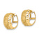 14k Yellow Gold 9/16" Diamond-cut and Textured Hoop Earrings