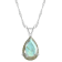 12x8mm Pear Shape Labradorite Rhodium Over Sterling Silver Pendant With Chain