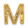 14K Yellow Gold Diamond Letter M Initial Charm