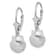Rhodium Over Sterling Silver Polished Shell Leverback Earrings