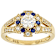 Diamond Simulant, Lab Blue Sapphire And White Zircon Ring In 18K Gold
Over Sterling Silver 1.64ctw
