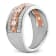 14K Two-tone White and Rose Gold Diamond Wedding Band 1.03ctw