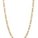 14k Yellow Gold 6mm Solid Concave Open Figaro 22 Inch Chain