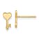 14K Yellow Gold Polished Heart Key Stud Earrings
