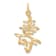 14k Yellow Gold Satin and Diamond-Cut Long Life Pendant