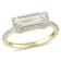 1.04ctw Green Quartz And 0.25ctw Diamond 14k Yellow Gold Halo Ring