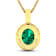 2.15ctw 14K Yellow Gold Zambian Emerald and White Diamond Pendant with
18 inch Cable Chain