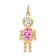10k Yellow Gold Pink Tourmaline Simulant October Birthstone and Clear
Cubic Zirconia Boy Charm