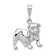 Rhodium Over 14k White Gold Bulldog Pendant