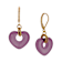 Gold Tone Glass Heart Drop Leverback Earrings